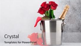  Presentation with greeting card - Slides with greeting card with red rose background and a  colored foreground