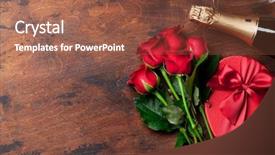  Presentation with greeting card - PPT layouts enhanced with greeting card with red rose background and a tawny brown colored foreground