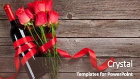  Presentation with greeting card - Colorful presentation design enhanced with greeting card with red wine backdrop and a violet colored foreground