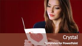  Presentation with postcard - Colorful presentation enhanced with greeting cards - attractive woman with postcard backdrop and a tawny brown colored foreground