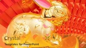  Presentation with chinese calligraphy - Colorful presentation enhanced with greeting-for-chinese-rabbit-new backdrop and a yellow colored foreground