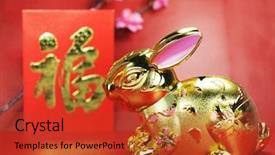  Presentation with rabbit - Audience pleasing presentation consisting of chinese rabbit new year backdrop and a red colored foreground