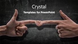  Presentation with forefinger - Slide set enhanced with greeting-gesture-on-forefinger-mixed background and a dark gray colored foreground