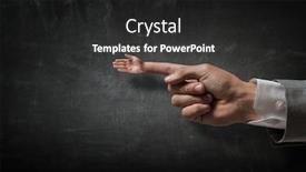  Presentation with forefinger - Cool new slides with greeting-gesture-on-forefinger backdrop and a dark gray colored foreground