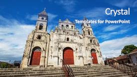  Presentation with central america - Presentation design having grenada - colonial architecture in nicaragua central background and a teal colored foreground