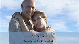  Presentation with senior couple - Presentation design consisting of grenada - portrait of smiling senior couple background and a  colored foreground