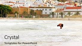  Presentation with sunset at venice beach palm - Audience pleasing slide set consisting of grenada - sunset light over lagos beach backdrop and a light gray colored foreground