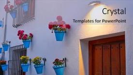  Presentation with flower pots - Theme enhanced with grenade - flower pots in granada albaicin background and a light blue colored foreground