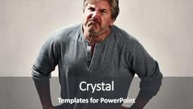  Presentation with mad children - Presentation design featuring grey backgorund - aggressive mad man portrait background and a dark gray colored foreground