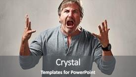  Presentation with over come challange - Presentation theme featuring grey backgorund - aggressive mad man portrait background and a  colored foreground