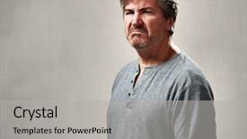  Presentation with anger - Amazing presentation design having grey backgorund - hateful anger man portrait backdrop and a  colored foreground