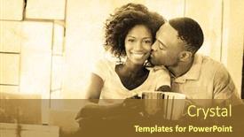  Presentation with toasting - Amazing PPT layouts having grey background against man kissing woman while toasting coffee mug backdrop and a tawny brown colored foreground