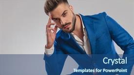  Presentation with smart light - Audience pleasing slides consisting of grey background and leaning forward backdrop and a ocean colored foreground