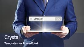  Presentation with autism children - Beautiful PPT theme featuring grey background children autism backdrop and a ocean colored foreground