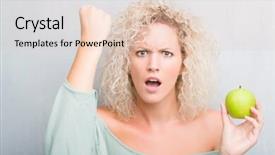  Presentation with anger - Colorful slides enhanced with grey background eating green apple backdrop and a lemonade colored foreground