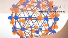  Presentation with cells - Beautiful presentation theme featuring grey background orange and blue cells connection backdrop and a coral colored foreground