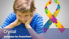  Presentation with autism - Slide deck consisting of grey background with autism background and a ocean colored foreground