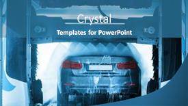  Presentation with car wash - Presentation design featuring grey-car-running-through background and a teal colored foreground