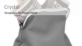  Presentation with cash - PPT theme having grey-cash-wallet-isolated-over background and a white colored foreground