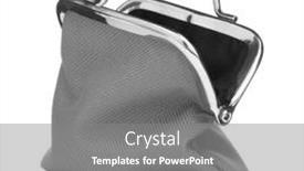  Presentation with cash - Presentation design with grey-cash-wallet-isolated-over background and a gray colored foreground