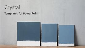  Presentation with wall paint - Theme enhanced with grey-color-samplers-at-blank background and a  colored foreground