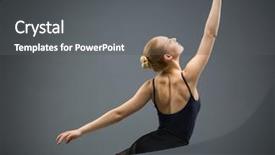  Presentation with ballerina - PPT layouts having grey concept of elegant art background and a dark gray colored foreground