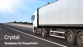  Presentation with cargo - Theme with grey container cargo transportation background and a dark gray colored foreground