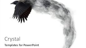  Presentation with grey - Amazing slide deck having gray crows - grey crow flying from smoke backdrop and a white colored foreground