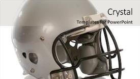  Presentation with american football and helmet on field - Presentation having grey football helmet with reflection background and a light gray colored foreground