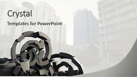  Presentation with concrete - Cool new slide deck with grey fountain - broken concrete stone backdrop and a  colored foreground