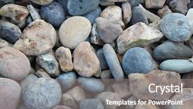  Presentation with grey rocks - PPT theme featuring grey fountain - colorful rocks background and a gray colored foreground
