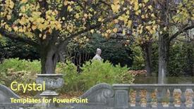  Presentation with salzburg - Audience pleasing presentation theme consisting of grey fountain - mirabell palace and garden backdrop and a tawny brown colored foreground