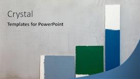  Presentation with wall paint - Slide set consisting of grey-green-and-blue-color background and a  colored foreground