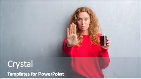  Presentation with grey - Beautiful PPT theme featuring grey grunge wall drinking soda backdrop and a gray colored foreground