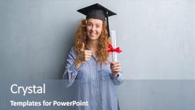  Presentation with grungy white concrete wall - Audience pleasing slides consisting of grey grunge wall holding diploma backdrop and a seafoam green colored foreground