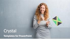  Presentation with jamaica - Slides having grey grunge wall holding flag background and a gray colored foreground