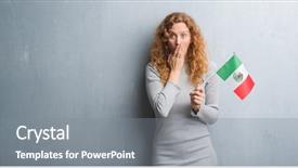  Presentation with mexico flag - Theme enhanced with grey grunge wall holding flag background and a gray colored foreground