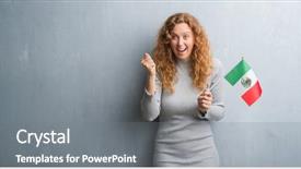  Presentation with mexico flag - Theme enhanced with grey grunge wall holding flag background and a gray colored foreground