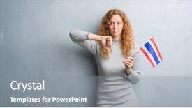  Presentation with young grey maine coon cat - Beautiful theme featuring grey grunge wall holding flag backdrop and a  colored foreground