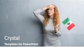  Presentation with mexico flag - Amazing theme having grey grunge wall holding flag backdrop and a gray colored foreground