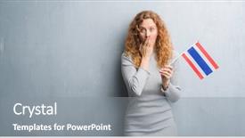  Presentation with young grey maine coon cat - Amazing theme having grey grunge wall holding flag backdrop and a gray colored foreground