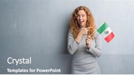  Presentation with mexico flag - PPT layouts enhanced with grey grunge wall holding flag background and a gray colored foreground