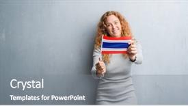  Presentation with young grey maine coon cat - Audience pleasing slides consisting of grey grunge wall holding flag backdrop and a gray colored foreground