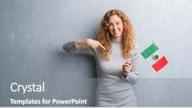  Presentation with mexico flag - Theme featuring grey grunge wall holding flag background and a gray colored foreground