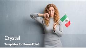  Presentation with mexico flag - Slide set with grey grunge wall holding flag background and a gray colored foreground