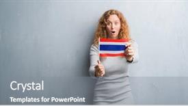  Presentation with grey - Slide set enhanced with grey grunge wall holding flag background and a gray colored foreground