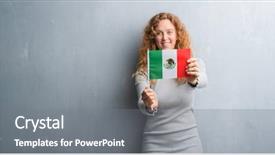  Presentation with mexico flag - PPT layouts enhanced with grey grunge wall holding flag background and a gray colored foreground