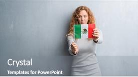  Presentation with mexico flag - Colorful PPT theme enhanced with grey grunge wall holding flag backdrop and a gray colored foreground