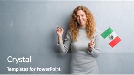  Presentation with mexico flag - Audience pleasing presentation theme consisting of grey grunge wall holding flag backdrop and a gray colored foreground