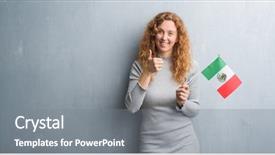  Presentation with mexico flag - Colorful theme enhanced with grey grunge wall holding flag backdrop and a gray colored foreground